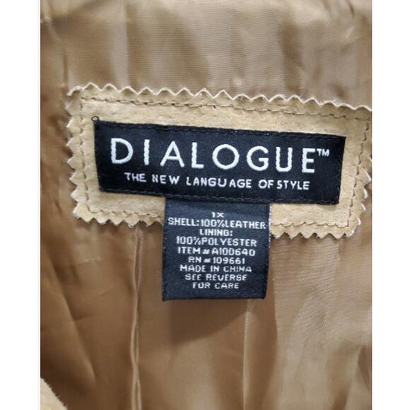 Women’s 1X Dialogue Vintage Tan Embroidered Jacket Cottagecore Festival - Picture 2 of 3